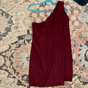 a new day One-Shoulder Dress in Deep Red